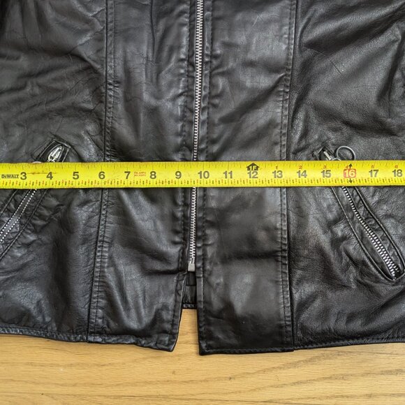 Vintage Brooks Black Leather Cafe Motorcycle Jacket Size 42 With Winter Liner - Picture 15 of 16